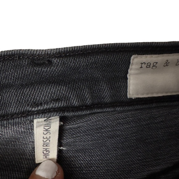 Rag & Bone High Rise Skinny Pants Size 23 Dark Gray Denim - Picture 6 of 8